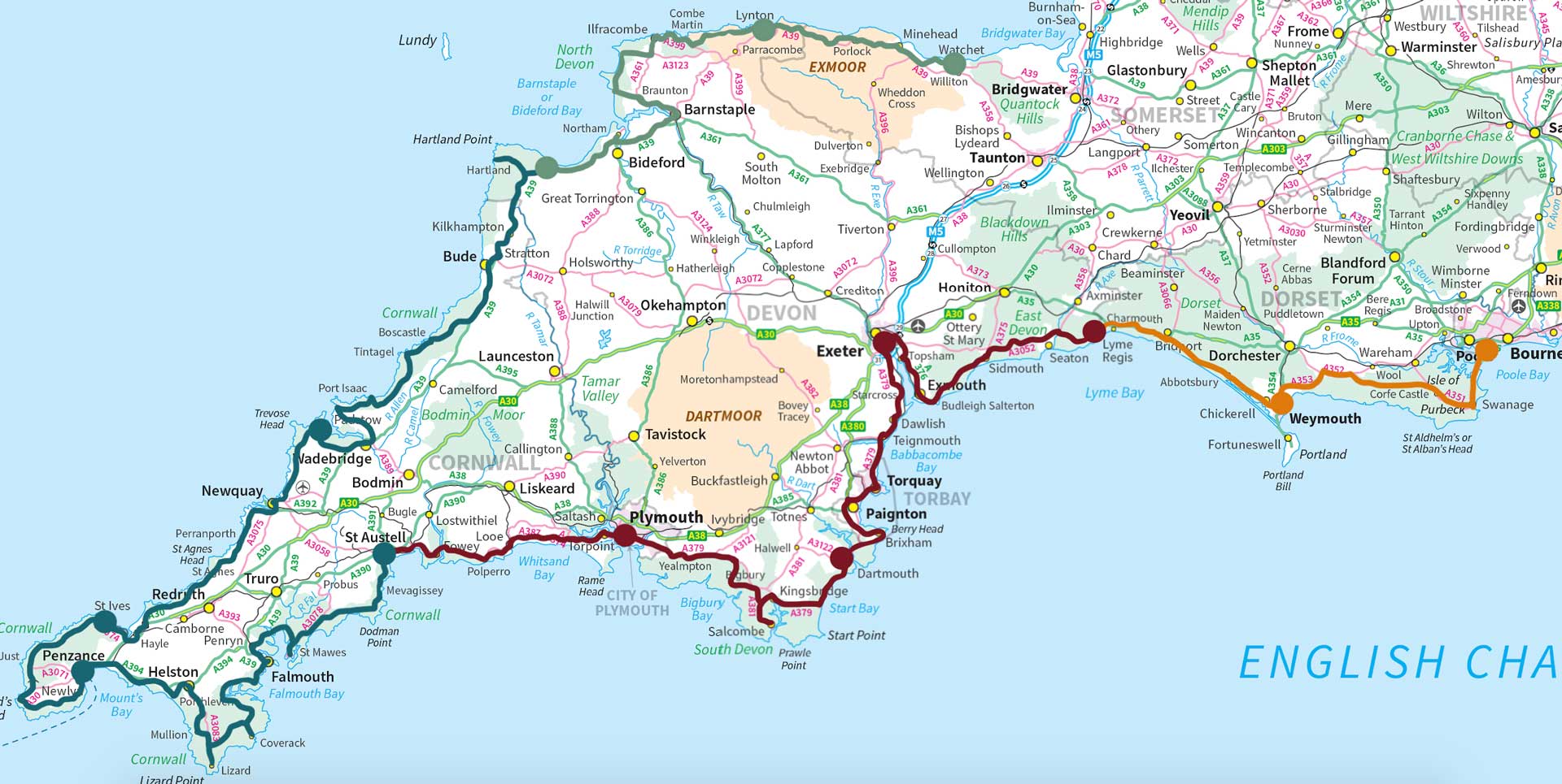 South West 660 through North Devon Map